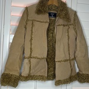 Furry Tan Vintage wool coat